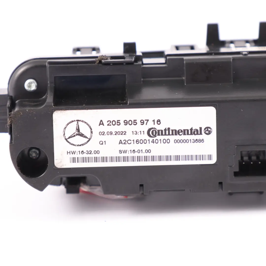 Air Conditioning Panel Mercedes W205 W247 C253 Climate Control Switch - SKU A2059059716 - Part number A2059059716
