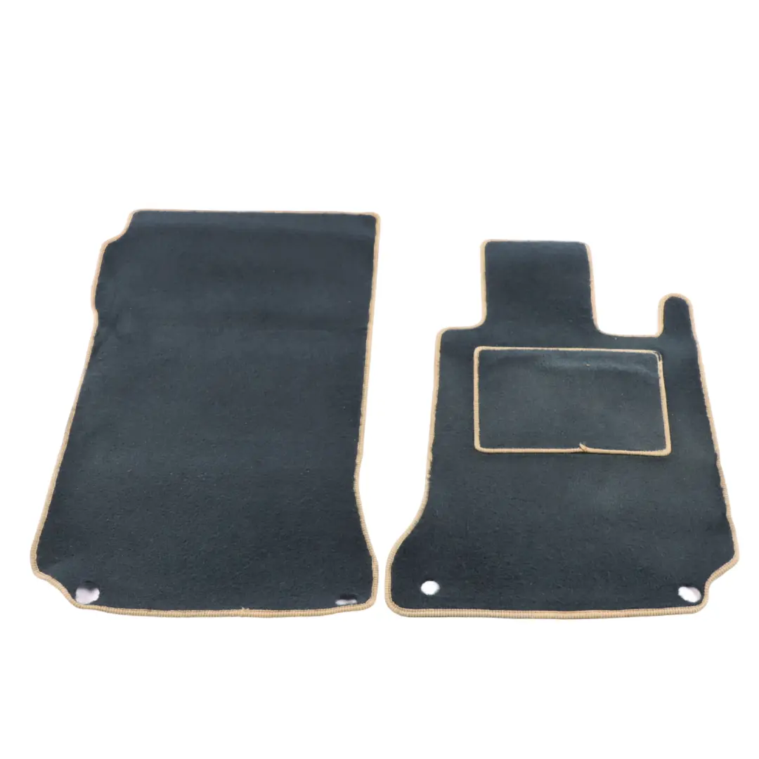 Floor Mats Interior Front Rear Cover Black Beige Border Set to Mercedes C204 C207 with Part number A2076806448 Mercedes C204 C207 Floor Mats Interior Front Rear Cover Black Beige Border Set - SKU A2076806448 - Part number A2076806448