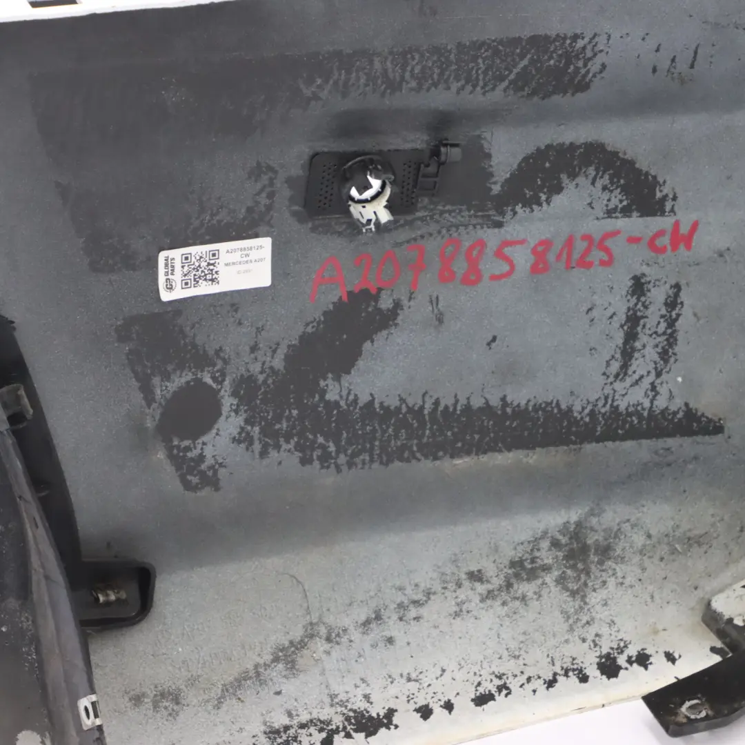 W207 Rear Bumper Trim Panel Covering AMG Calcite White - 650 to Mercedes with Part number A2078858125 Mercedes W207 Rear Bumper Trim Panel Covering AMG Calcite White - 650 - SKU A2078858125-CW - Part number A2078858125