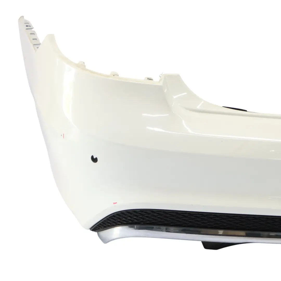 W207 Rear Bumper Trim Panel Covering AMG Calcite White - 650 to Mercedes with Part number A2078858125 Mercedes W207 Rear Bumper Trim Panel Covering AMG Calcite White - 650 - SKU A2078858125-CW - Part number A2078858125