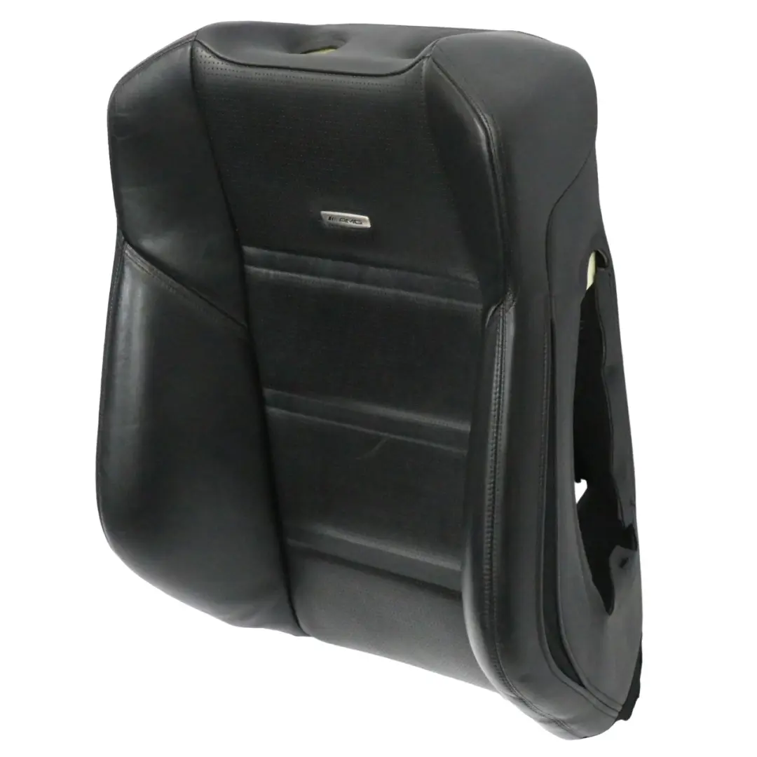Mercedes W212 AMG Front Seat Backrest Cover Left N/S Heated Leather Black - SKU A2129106300 - Part number A2129106300