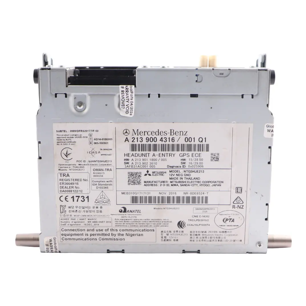 Head Unit Mercedes W213 C238 Radio Navigation Media Player Unit to with Part number A2139004316 Head Unit Mercedes W213 C238 Radio Navigation Media Player Unit - SKU A2139004316 - Part number A2139004316