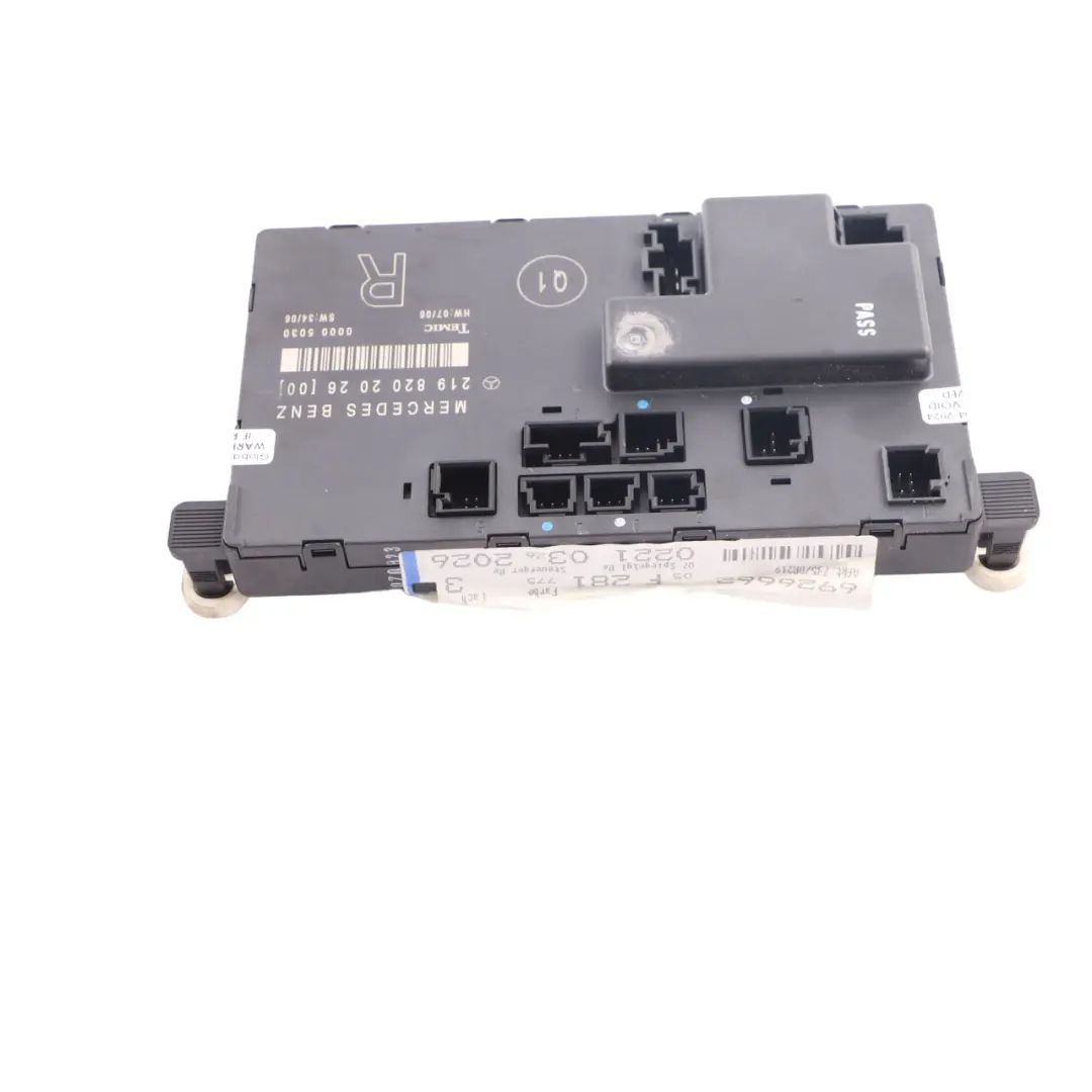 Mercedes C219 Module de porte Porte avant droite Unité de contrôle - SKU A2198202026 - Numéro de pièce A2198202026