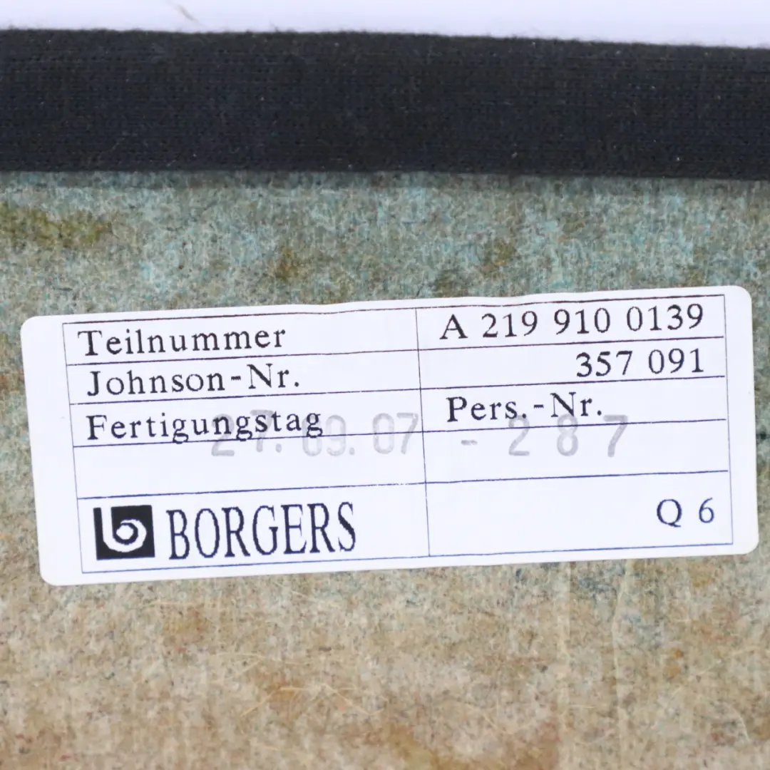 W219 Pannello posteriore sedile anteriore sinistro nero per Mercedes con numero di parte A2199100139 Mercedes W219 Pannello posteriore sedile anteriore sinistro nero - SKU A2199100139 - Numero di parte A2199100139