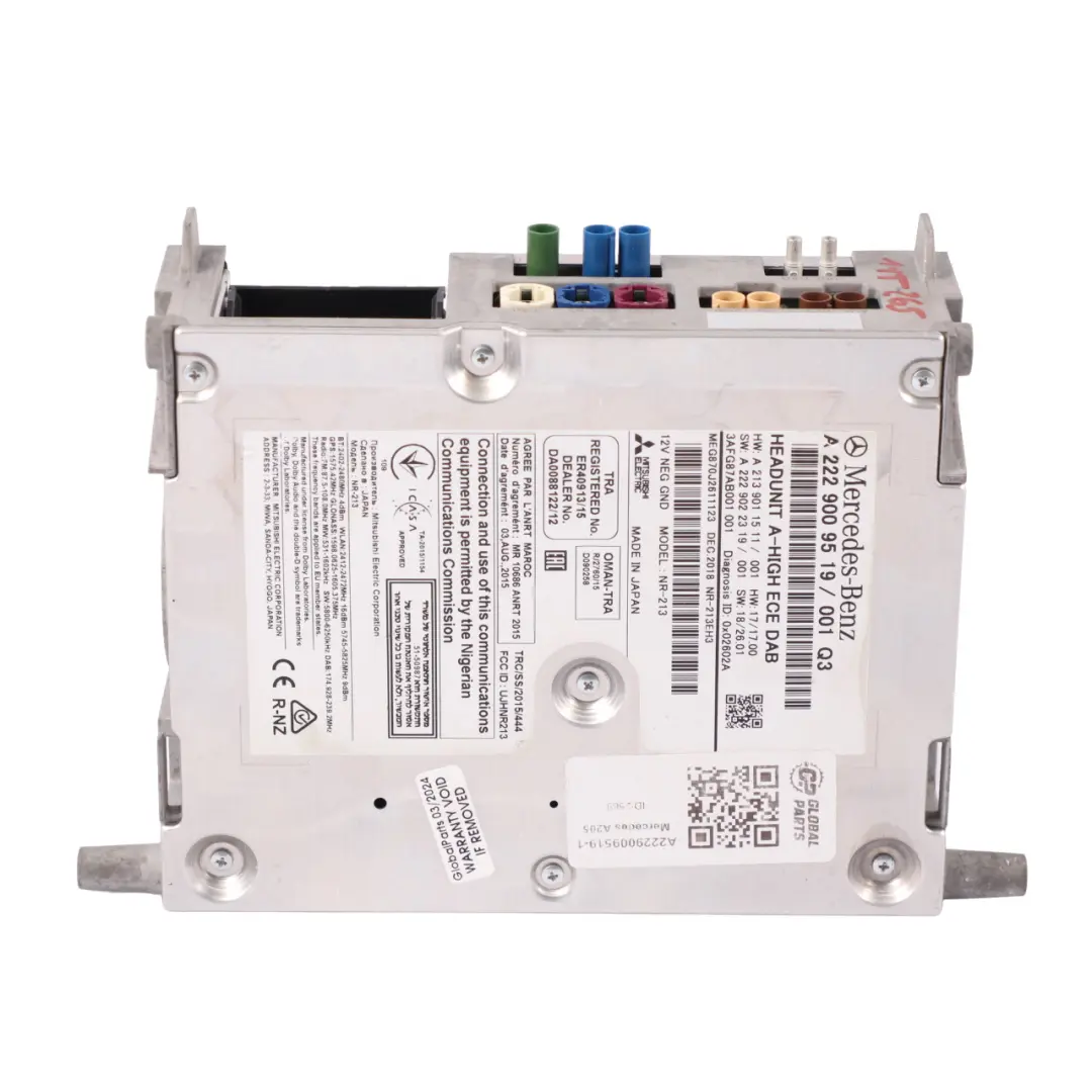 Mercedes C238 Head Unit Radio CD Player Audio Sat Nav Control - SKU A2229009519-1 - Part number A2229009519
