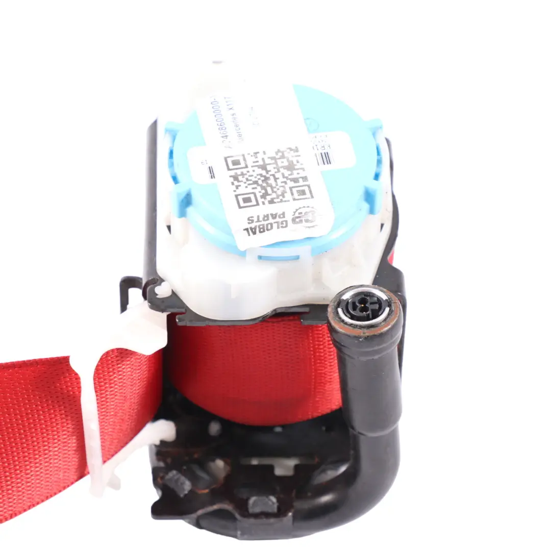 Seat Belt Mercedes C117 W242 W246 Rear Left N/S Upper Seatbelt Red - SKU A2468600000-1 - Part number A2468600000