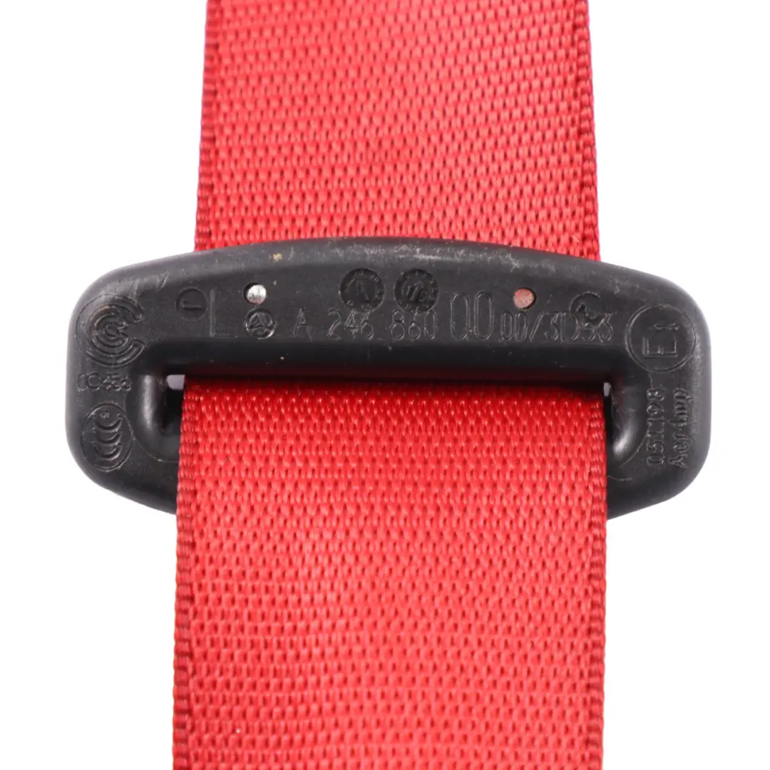 Seat Belt Mercedes C117 W242 W246 Rear Left N/S Upper Seatbelt Red - SKU A2468600000-1 - Part number A2468600000