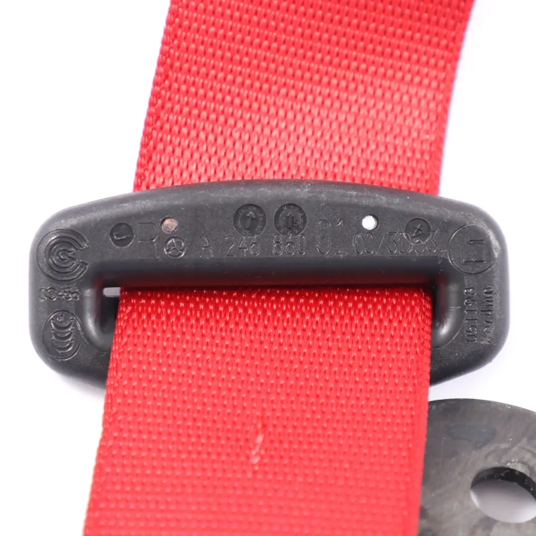 Cintura di sicurezza Mercedes C117 W242 W246 posteriore destra superiore Rosso per con numero di parte A2468600100 Cintura di sicurezza Mercedes C117 W242 W246 posteriore destra superiore Rosso - SKU A2468600100 - Numero di parte A2468600100