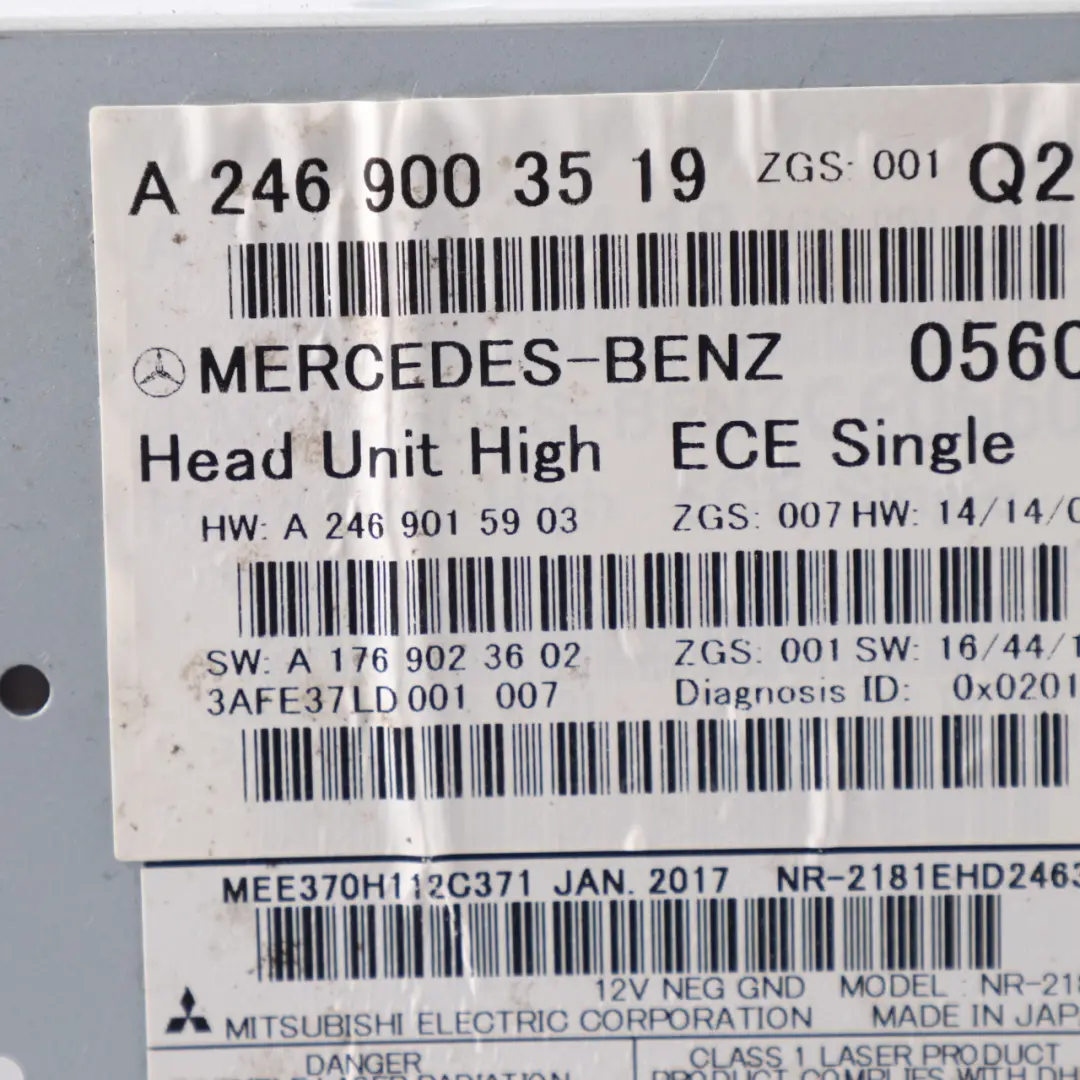 Mercedes W176 W246 Radio COMAND centrale commande lecteur CD Unité - SKU A2469003519 - Numéro de pièce A2469003519