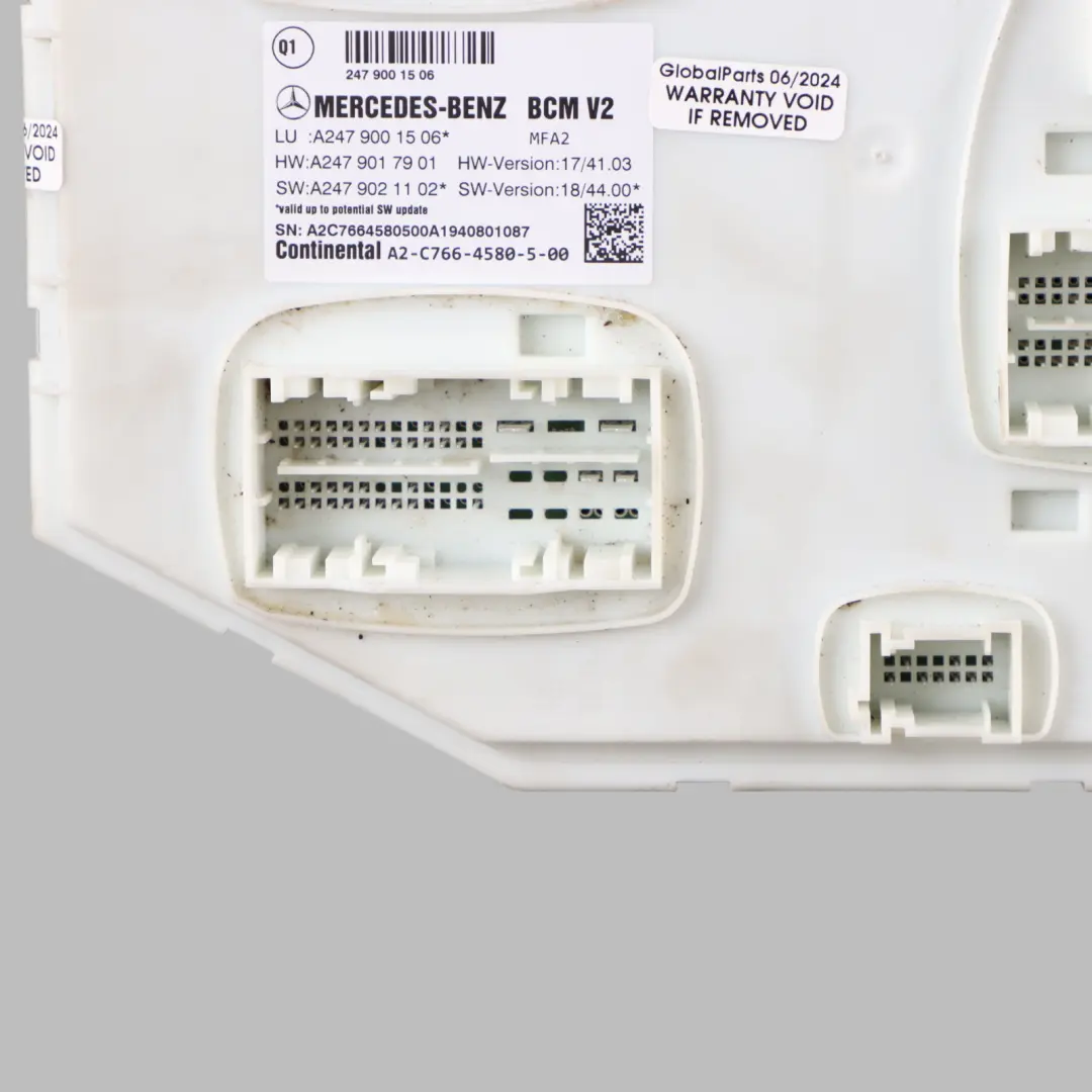 Mercedes C118 W177 W247 Körperkontrolle Steuergerät Modul BCM V2 - SKU A2479001506 - Teilenummer A2479001506