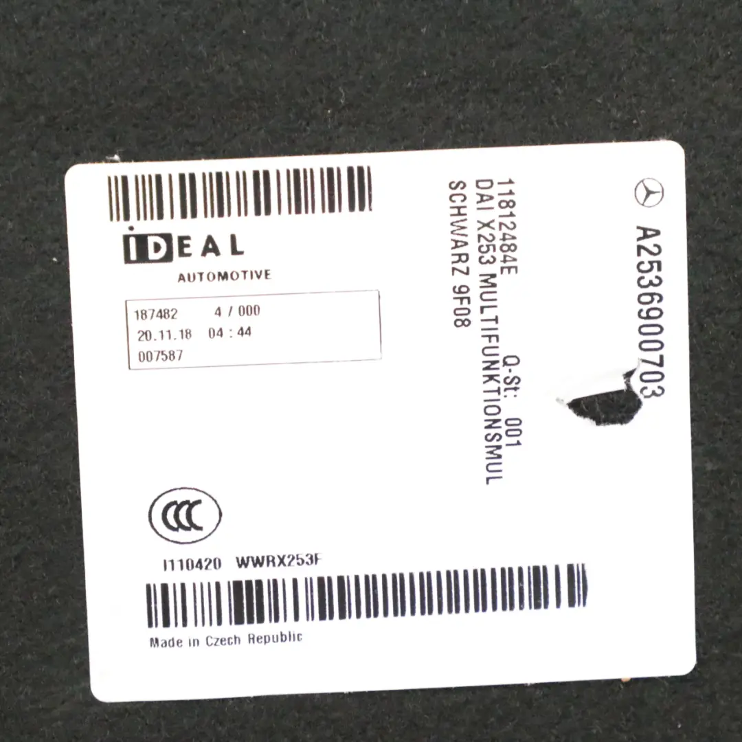 Kofferraum Trunk Boden hinten Laden Teppich schwarz für Mercedes X253 mit Teilenummer A2536900703 Mercedes X253 Kofferraum Trunk Boden hinten Laden Teppich schwarz - SKU A2536900703 - Teilenummer A2536900703