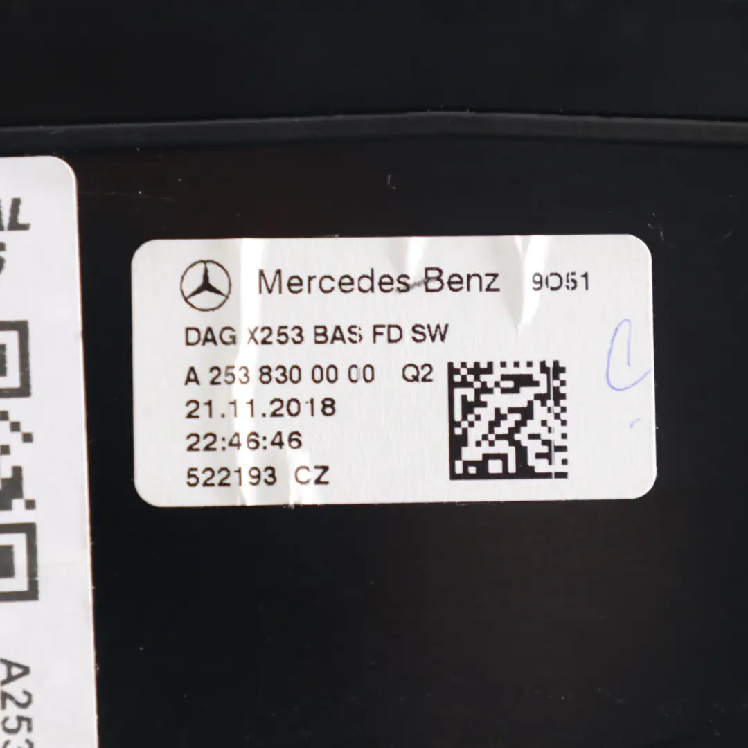 Mercedes GLC X253 Tylny panel Kratki Nawiewu Konsoli Środkowa Czarny - SKU A2538300000 - Numer Części A2538300000