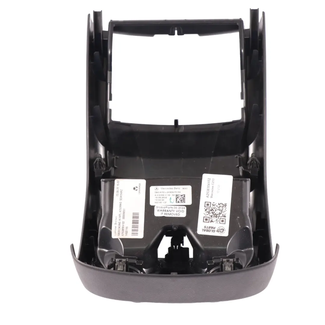 W293 Consola Central Ventilación Trasera Recubrimiento Negro para Mercedes C253 con número de pieza A2538304102 Mercedes C253 W293 Consola Central Ventilación Trasera Recubrimiento Negro - SKU A2538304102 - Número de pieza A2538304102
