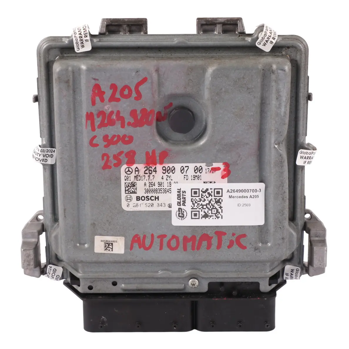Mercedes W205 C300 OM264.920 Engine Control Module ECU A2649000700 Automatic