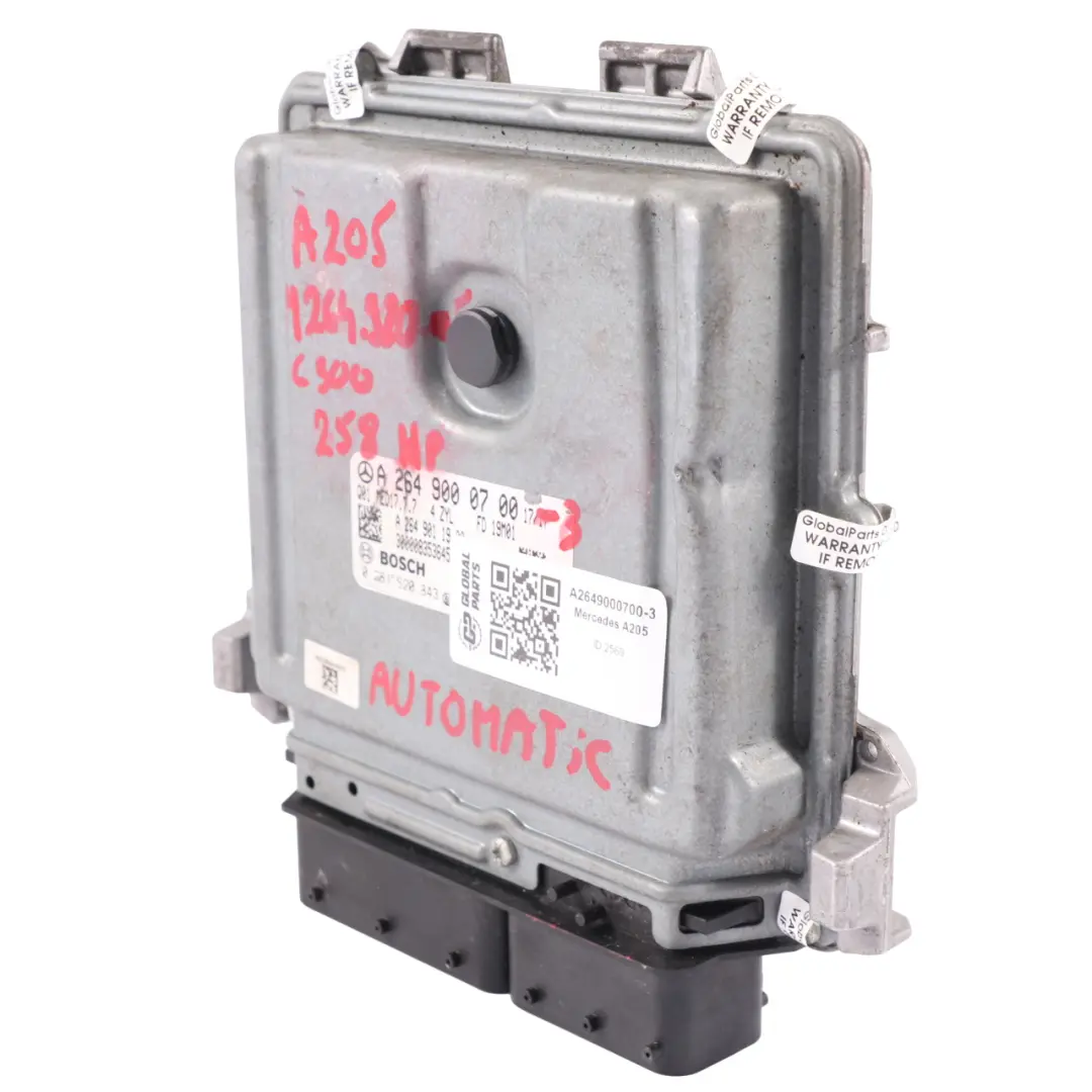 Mercedes W205 C300 OM264.920 258HP Module contrôle moteur ECU - SKU A2649000700-3 - Numéro de pièce A2649000700