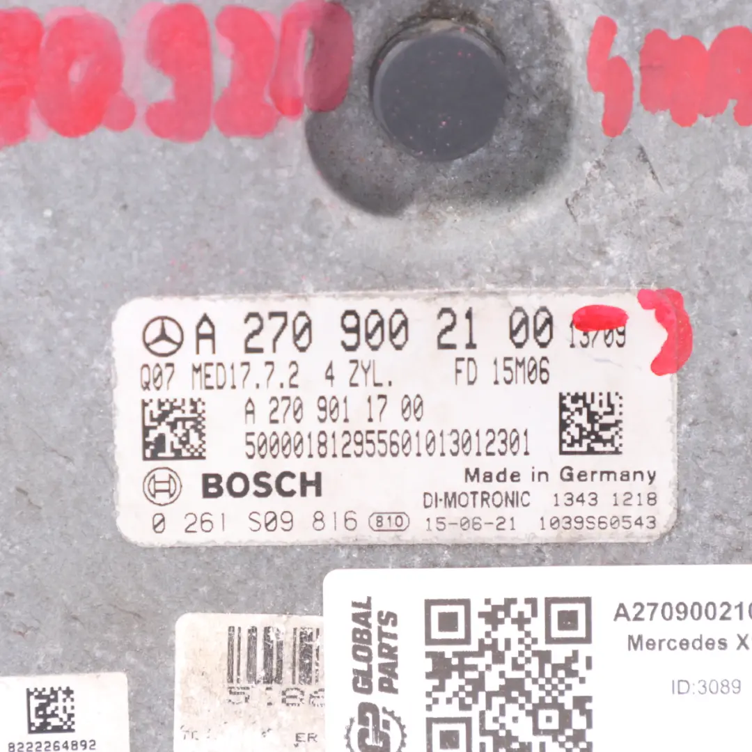 270.920 4-Matic Motorsteuergerät Modul für Mercedes X117 CLA 250 mit Teilenummer A2709002100 Mercedes X117 CLA 250 270.920 4-Matic Motorsteuergerät Modul - SKU A2709002100-3 - Teilenummer A2709002100