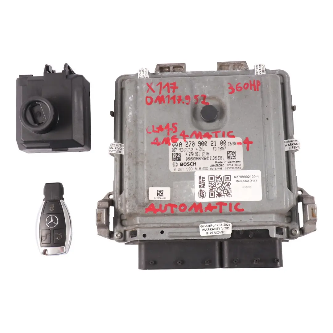 Mercedes X117 CLA 45 AMG 4-Matic M133.980 Engine Control ECU Kit - SKU A2709002100-4 - Part number A2709002100