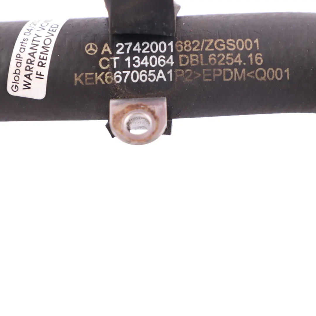 Mercedes W204 M274 Manguera Refrigerante Motor Gasolina - SKU A2742001682 - Número de pieza A2742001682