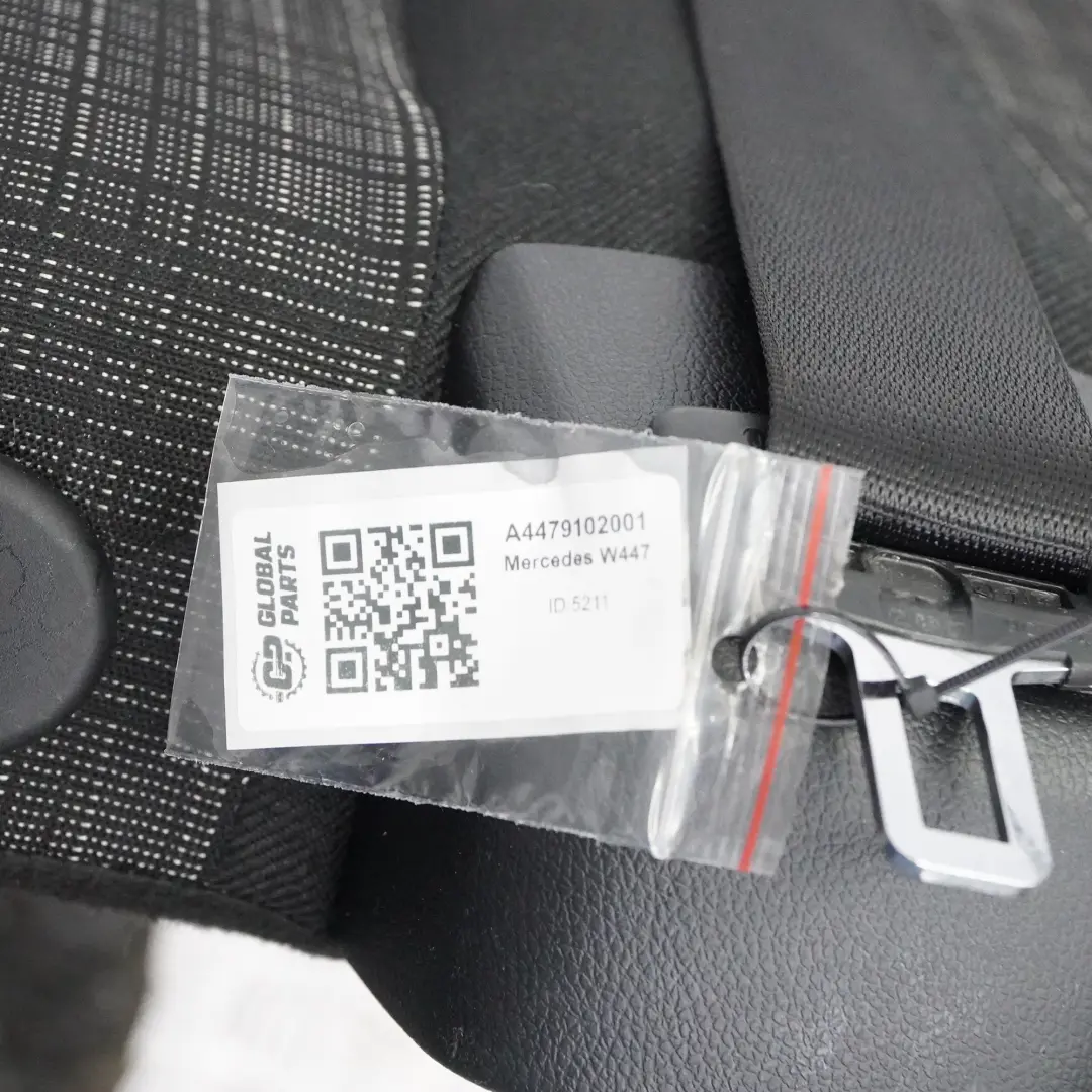 Delantero Doble Respaldo Asiento Pasajero Tela para Mercedes Vito W447 con número de pieza A4479102001 Mercedes Vito W447 Delantero Doble Respaldo Asiento Pasajero Tela - SKU A4479102001 - Número de pieza A4479102001