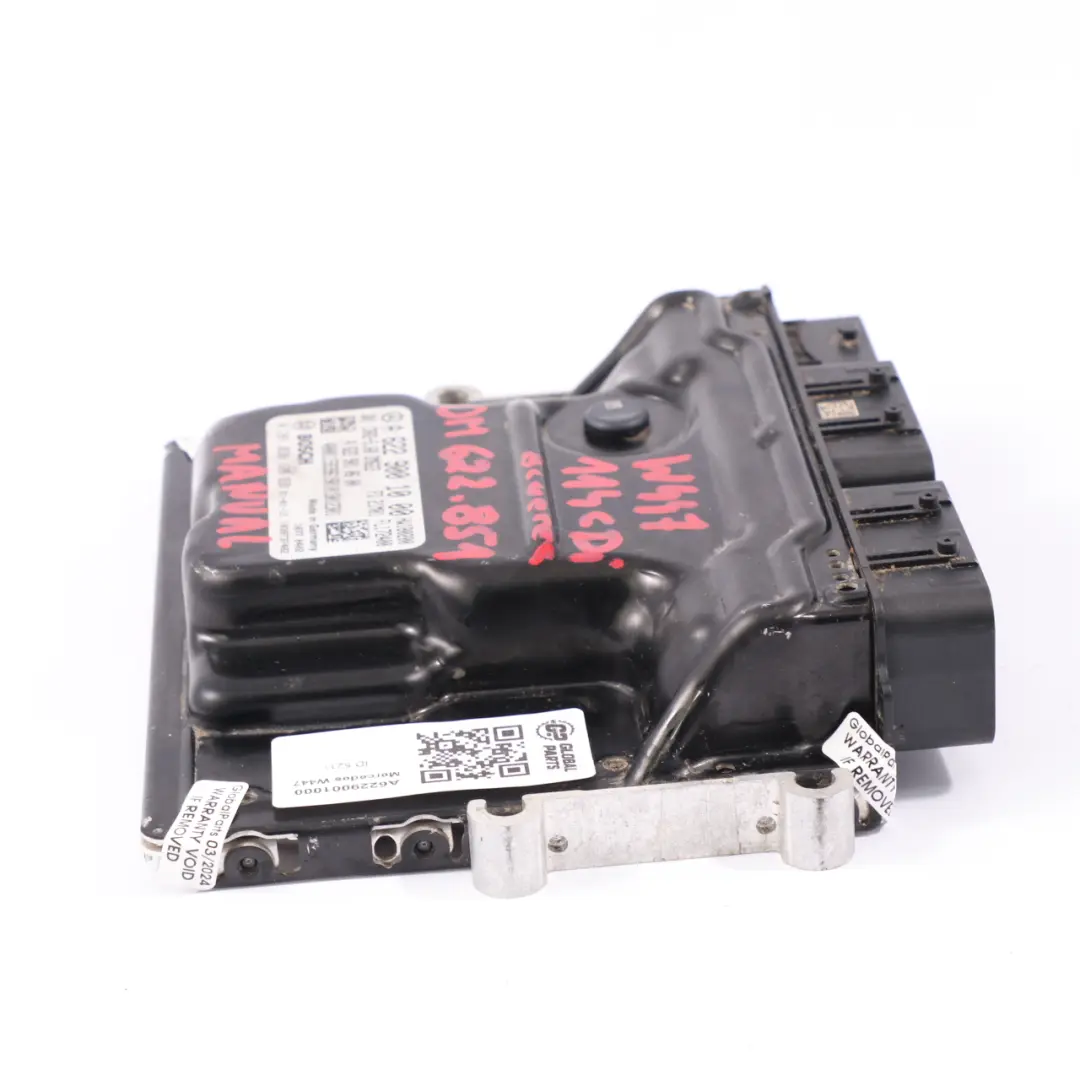 Mercedes W447 114CDI OM622.851 136HP Engine Control Unit Manual - SKU A6229001000 - Part number A6229001000
