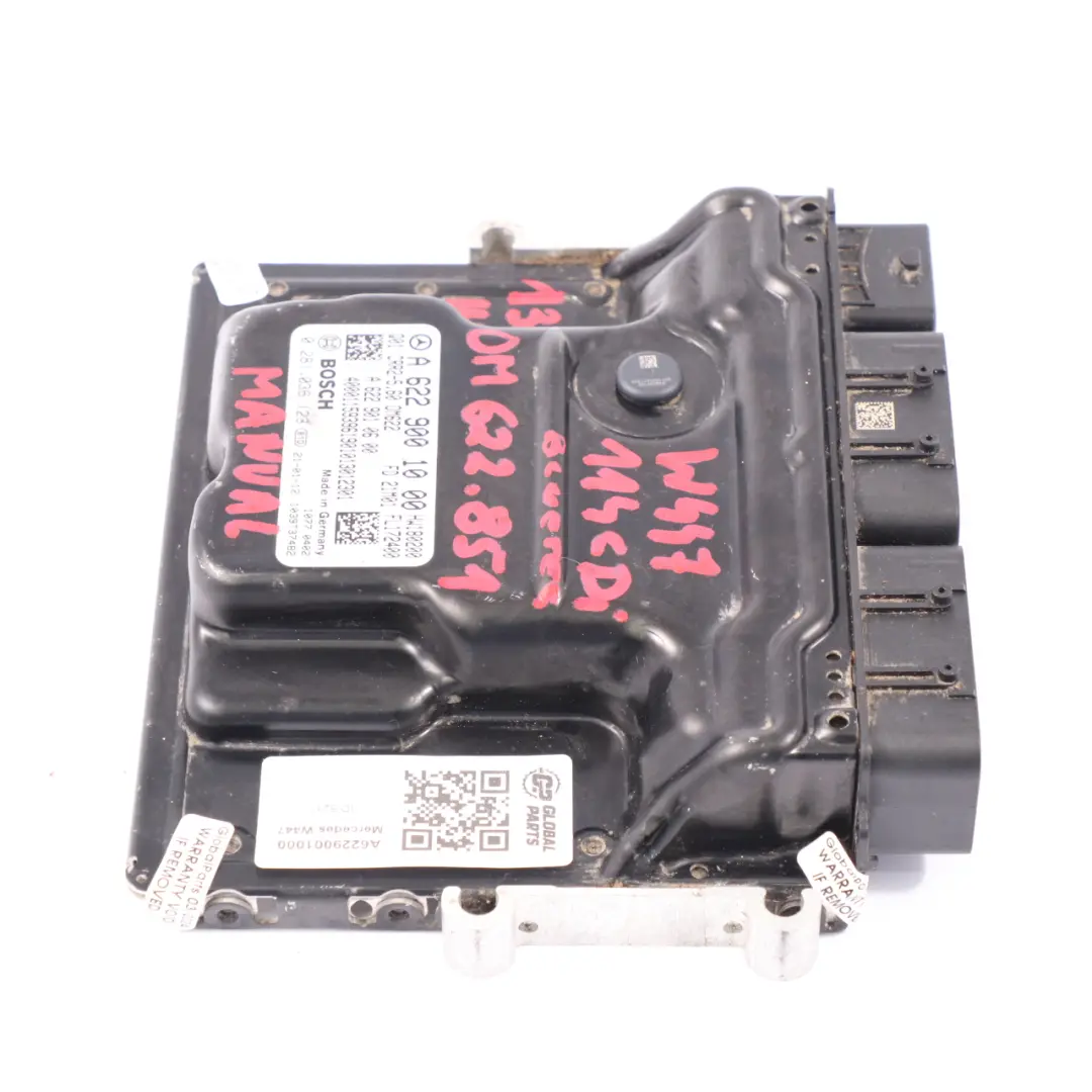 Mercedes W447 114CDI OM622.851 136HP Engine Control Unit Manual - SKU A6229001000 - Part number A6229001000