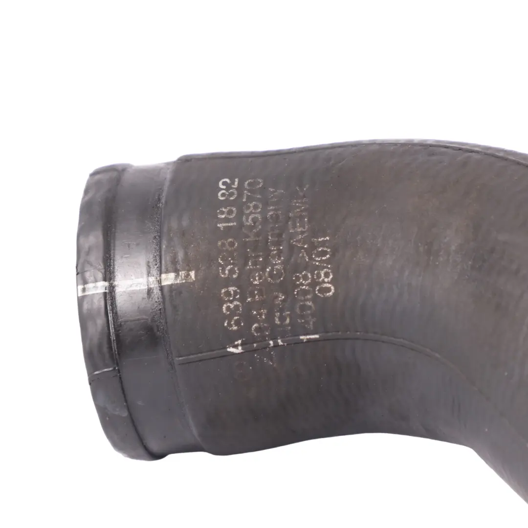 Hose Mercedes Vito W639 Diesel OM642 Turbocharger Air Pipe to Intercooler with Part number A6395281882 Intercooler Hose Mercedes Vito W639 Diesel OM642 Turbocharger Air Pipe - SKU A6395281882 - Part number A6395281882