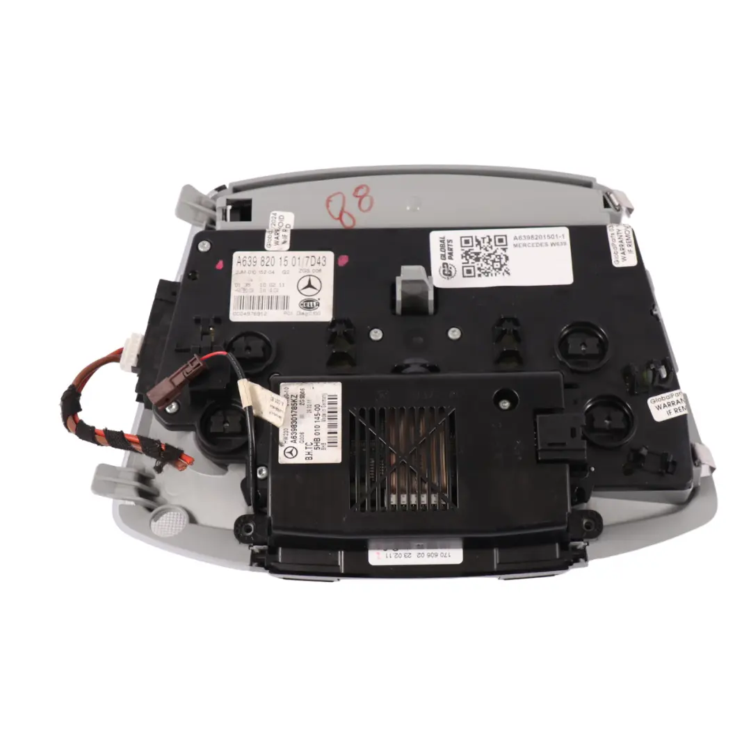 Mercedes Vito W639 Dachleuchte Frontleuchte Schalterleiste Grau - SKU A6398201501-1 - Teilenummer A6398201501
