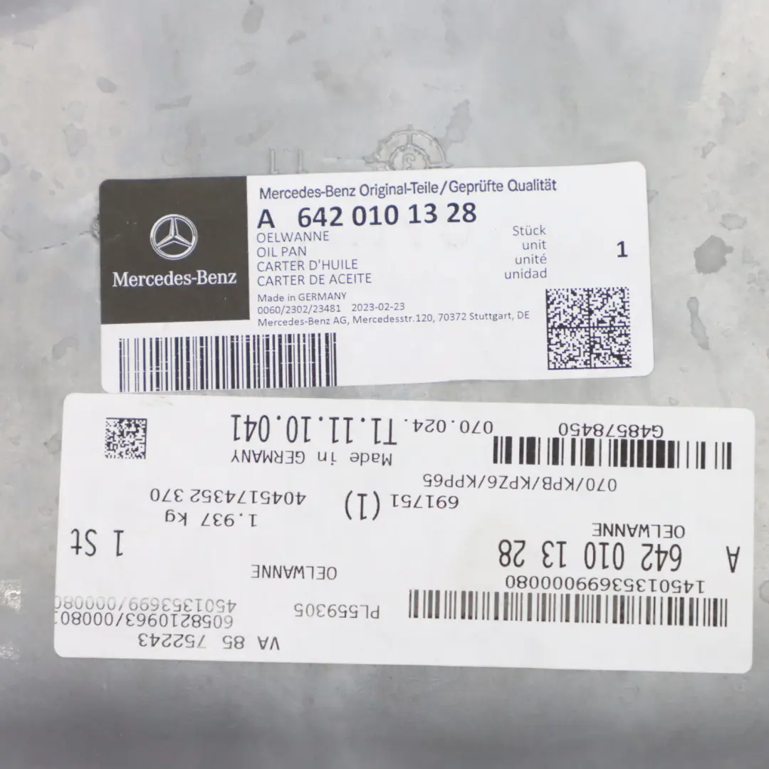 Oil Pan Mercedes Vito Viano W639 Diesel OM642 Oil Sump Pan - SKU A6420101328 - Part number A6420101328
