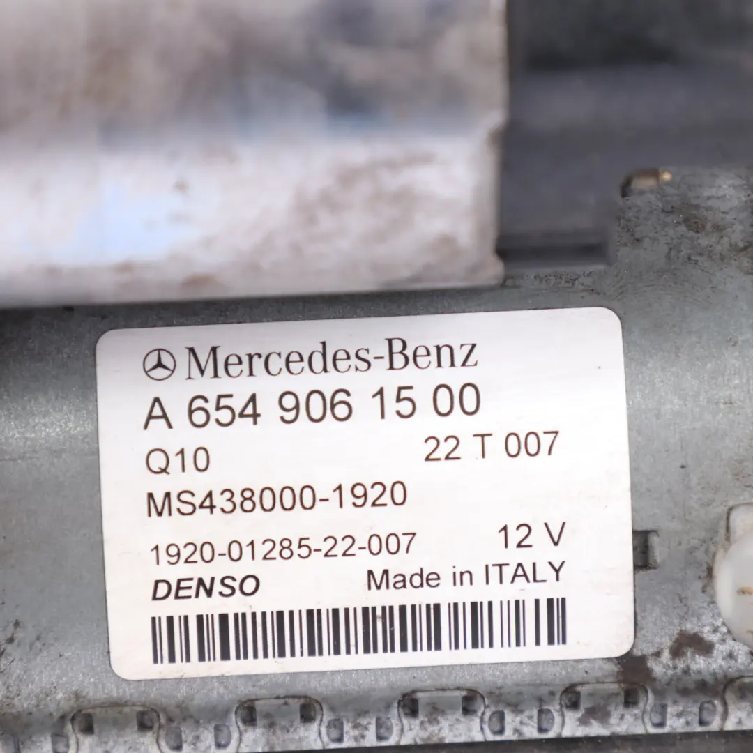  Starter Mercedes W204 C238 W213 W447 Diesel OM654 Starter Motor - SKU A6549061500 - Part number A6549061500
