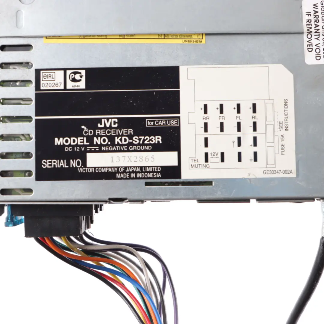 Genuine JVC Car Radio Stereo MP3 Audio Player Bluetooth Head Unit to with Part number KD-S723R Genuine JVC Car Radio Stereo MP3 Audio Player Bluetooth Head Unit - SKU KD-S723R - Part number KD-S723R