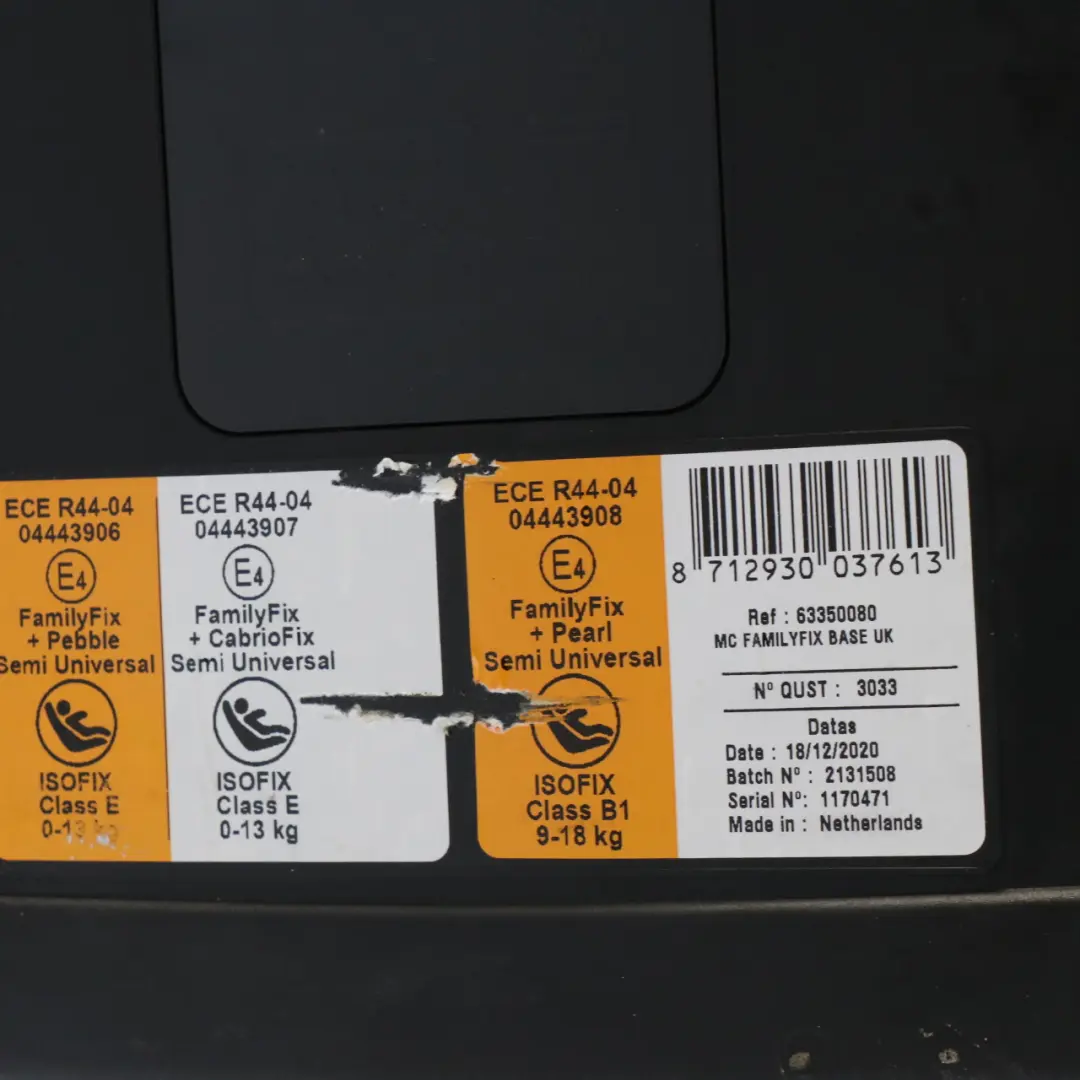  Genuine Maxi-Cosi FamilyFix Group 1 9-18 kg Car Seat Carrier Black - SKU MAXI-COSI-1 - Part number MAXI-COSI-1