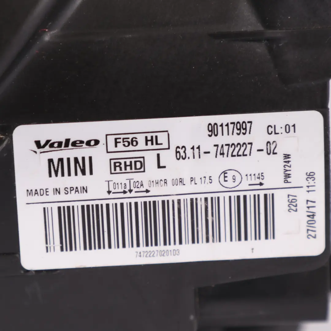 MINI Cooper F55 F56 F57 Headlight Headlamp Front Light Lamp LED Left N/S 7472227 - SKU rhd-7448377 - Part number 7448377