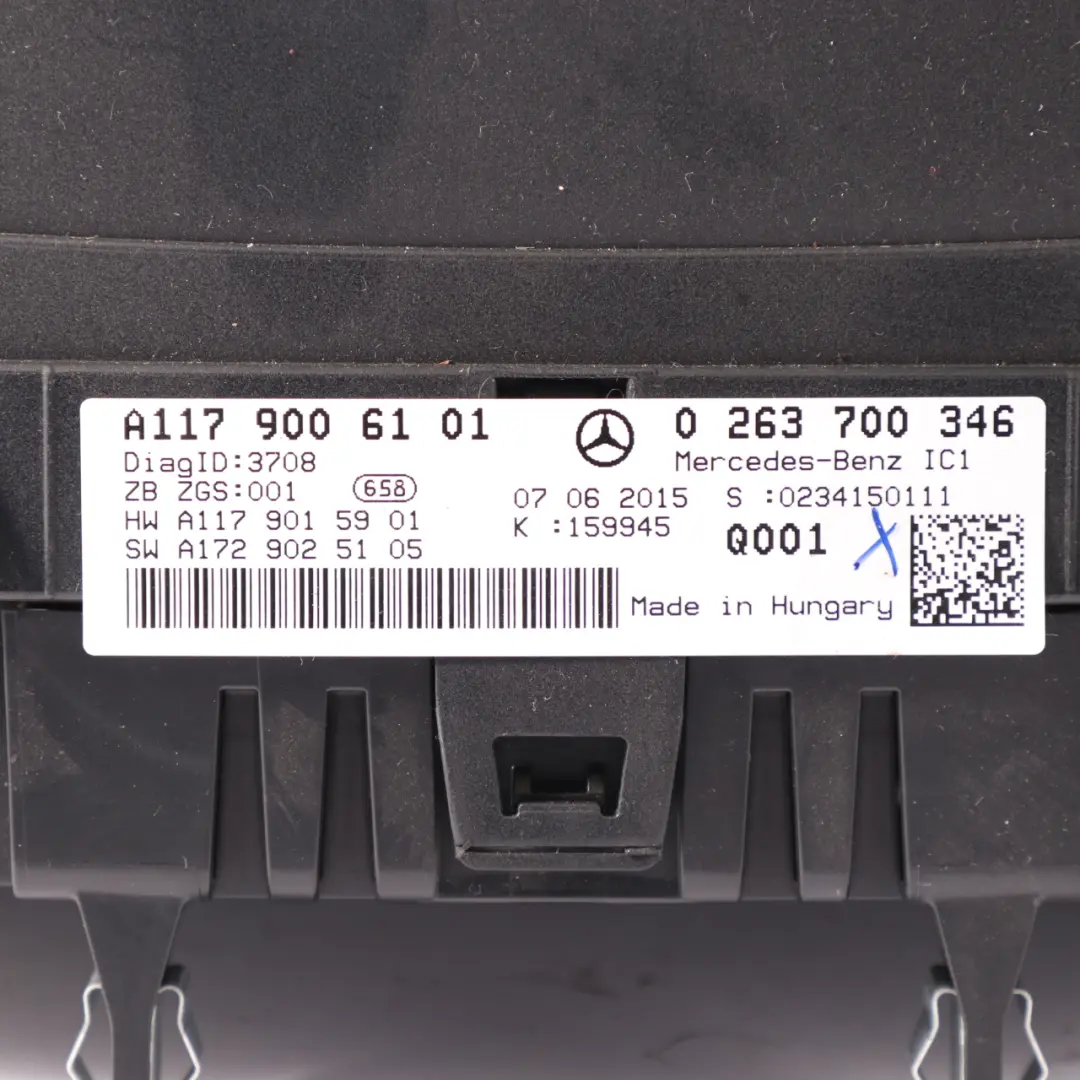 Mercedes C117 AMG Petrol Instrument Cluster Speedo Clocks Automatic - SKU rhd-A1179006101 - Part number A1179006101