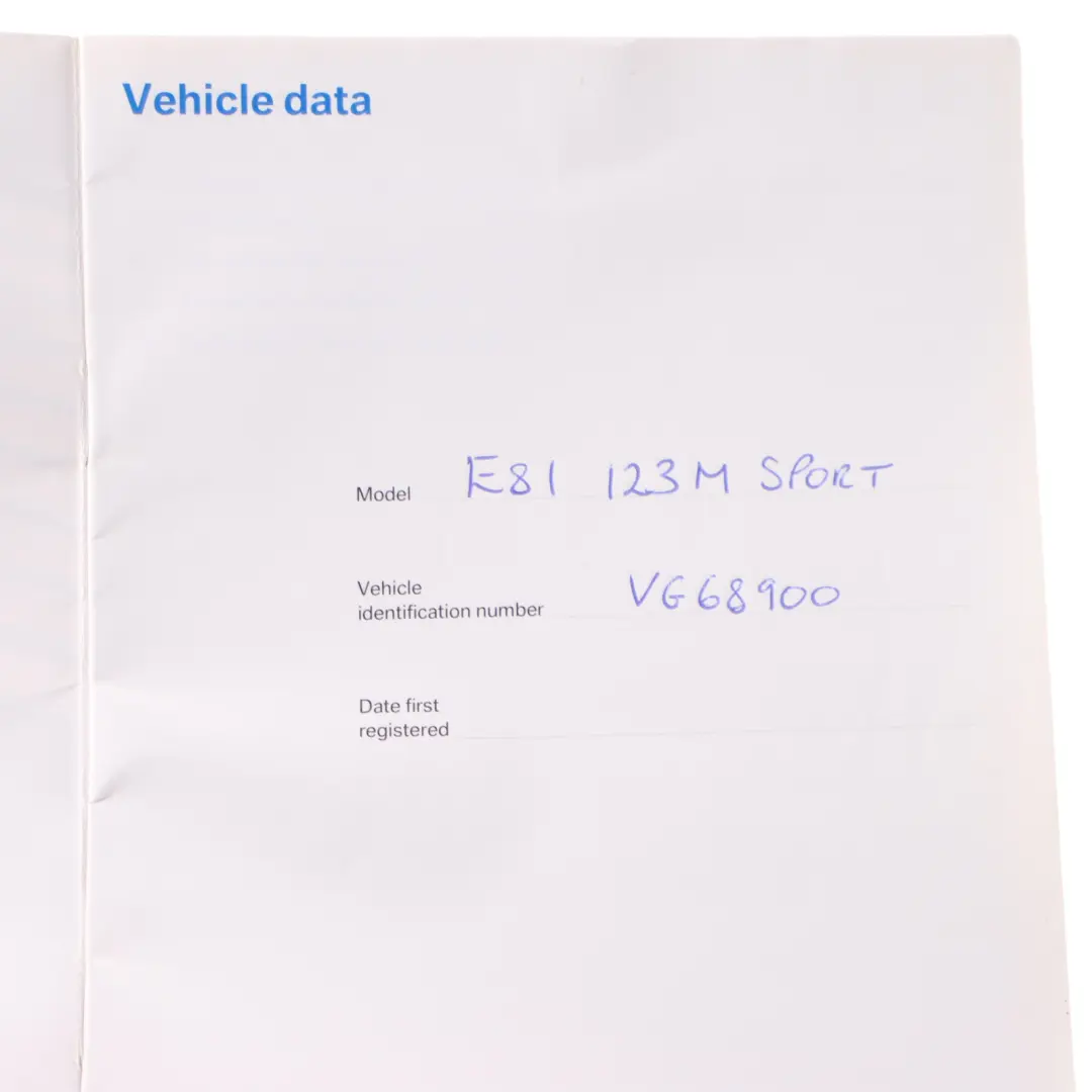 Owner's Handbook BMW E81 E87 LCI Service Book Booklet Pouch Case Wallet Set to with Part number 0014885 Owner's Handbook BMW E81 E87 LCI Service Book Booklet Pouch Case Wallet Set - SKU 0014885-1 - Part number 0014885