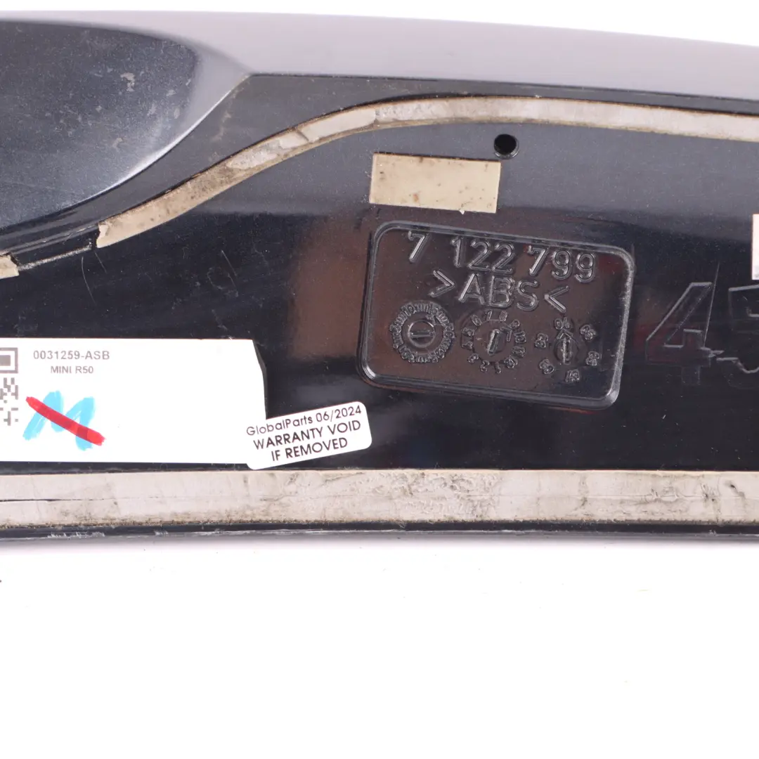 Mini Cooper One R50 Rear Spoiler Trunk Lid Astro Black Metallic A25 7122799 - SKU 0031259-ASB - Part number 0031259