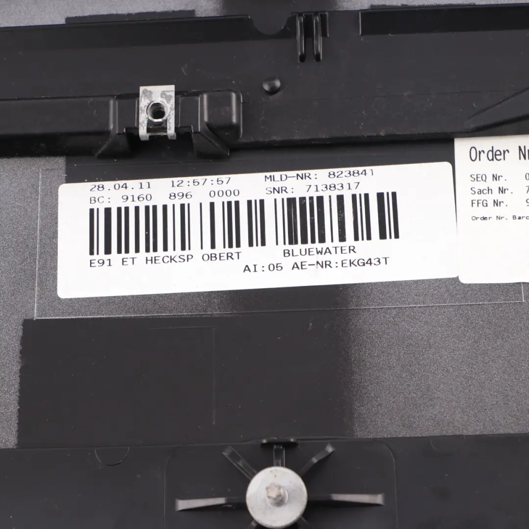 Trunk Lid Rear Spoiler Bluewater Blue Metallic - 896 to BMW E91 Touring with Part number 0033470 BMW E91 Touring Trunk Lid Rear Spoiler Bluewater Blue Metallic - 896 - SKU 0033470-WB - Part number 0033470