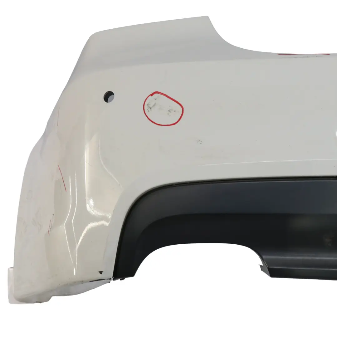 Bumper BMW E90 M Sport Trim Panel PDC Alpinweiss 3 Alpine White - 300 to Rear with Part number 0033541 Rear Bumper BMW E90 M Sport Trim Panel PDC Alpinweiss 3 Alpine White - 300 - SKU 0033541-AW2 - Part number 0033541