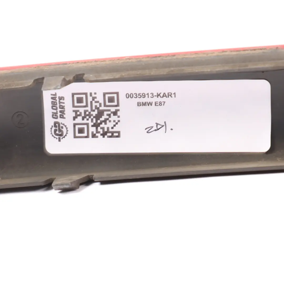 Bumper Strip BMW E81 E87 LCI Protective Trim Panel PDC Karmesinrot Red A61 to Rear with Part number 0035913 Rear Bumper Strip BMW E81 E87 LCI Protective Trim Panel PDC Karmesinrot Red A61 - SKU 0035913-KAR1 - Part number 0035913