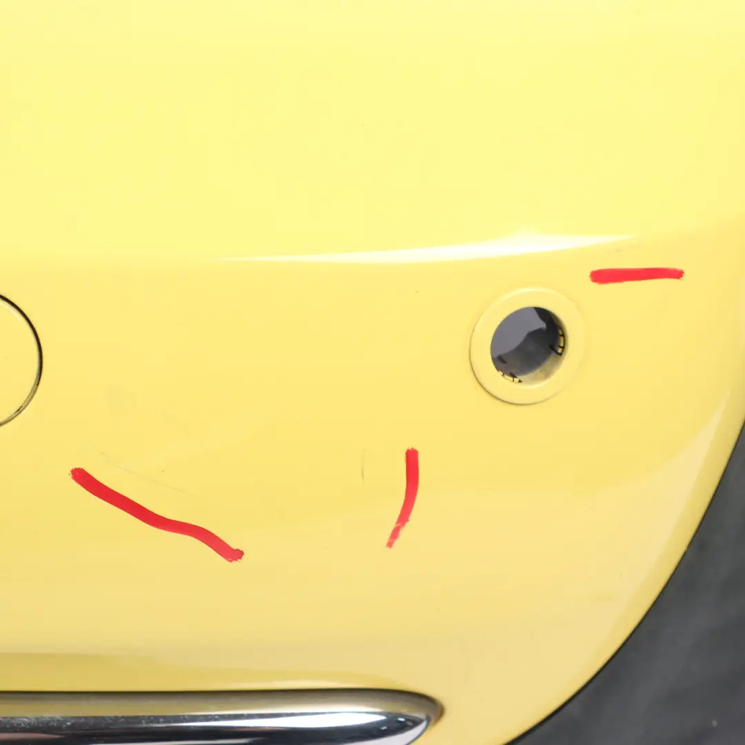 Complete Rear Bumper PDC Panel Liquid Yellow - 902 to Mini R52 Cabrio with Part number 0309183 Mini R52 Cabrio Complete Rear Bumper PDC Panel Liquid Yellow - 902 - SKU 0309183-YEL1 - Part number 0309183