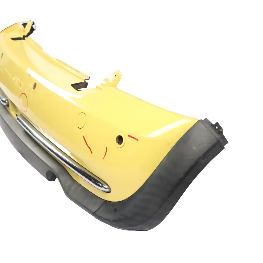 Complete Rear Bumper PDC Panel Liquid Yellow - 902 to Mini R52 Cabrio with Part number 0309183 Mini R52 Cabrio Complete Rear Bumper PDC Panel Liquid Yellow - 902 - SKU 0309183-YEL1 - Part number 0309183