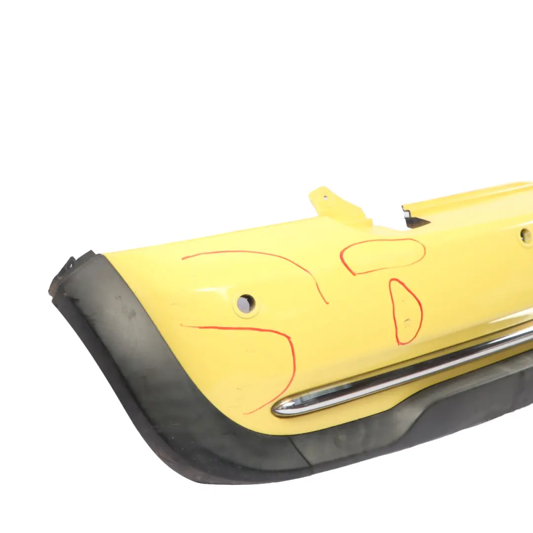Complete Rear Bumper PDC Panel Liquid Yellow - 902 to Mini R52 Cabrio with Part number 0309183 Mini R52 Cabrio Complete Rear Bumper PDC Panel Liquid Yellow - 902 - SKU 0309183-YEL1 - Part number 0309183