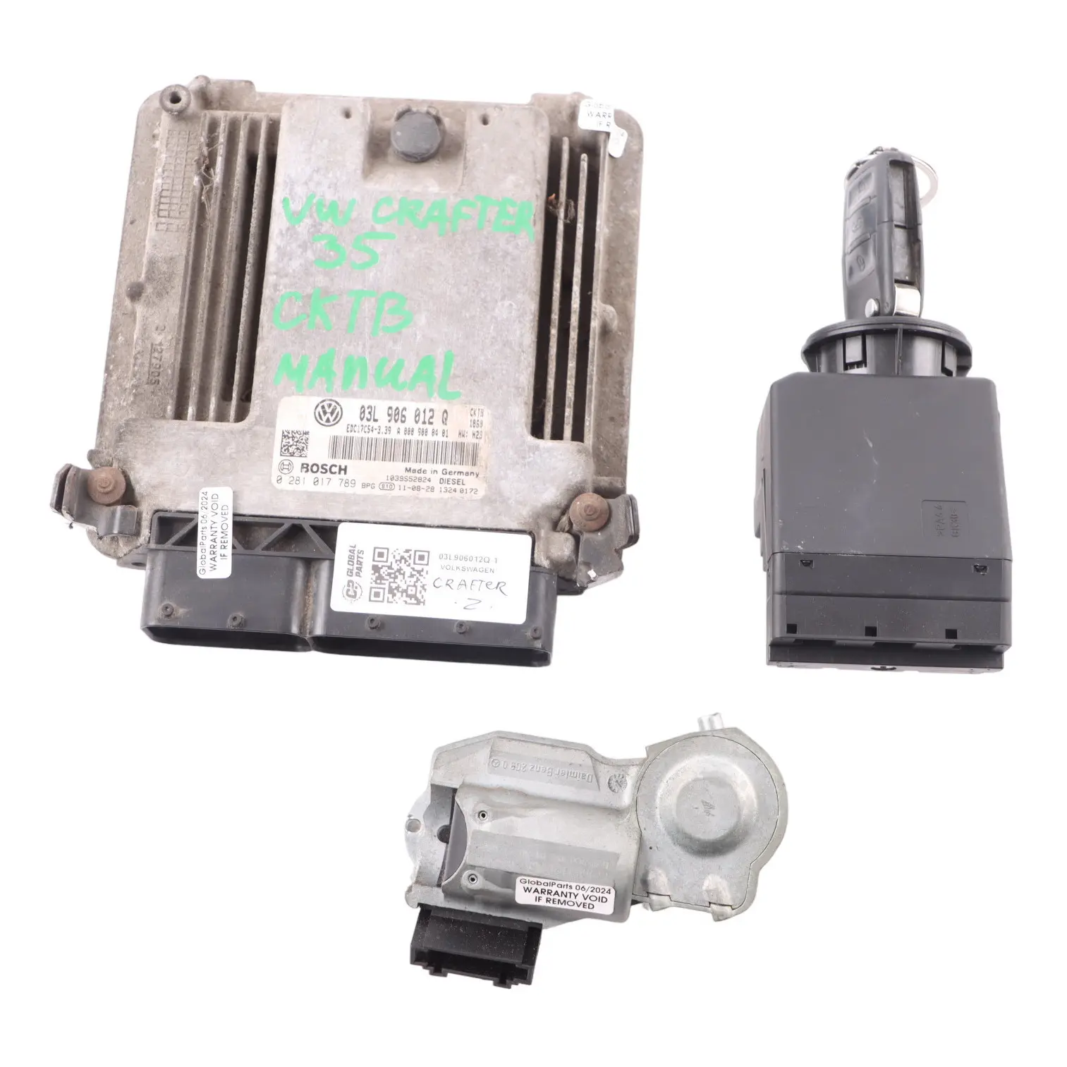 VW Volkswagen Crafter 35 2.0 TDI CKTB Engine Unit ECU Kit Key Lock 03L906012Q