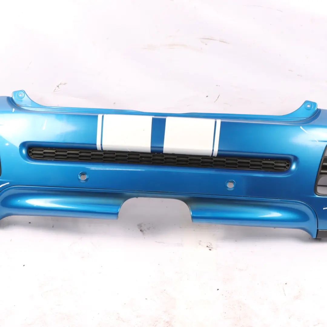 Complete Rear Bumper Trim JCW Aerokit Laser Blue - A59 to Mini Cooper S R56 R57 with Part number 0413367 Mini Cooper S R56 R57 Complete Rear Bumper Trim JCW Aerokit Laser Blue - A59 - SKU 0413367-LAB - Part number 0413367