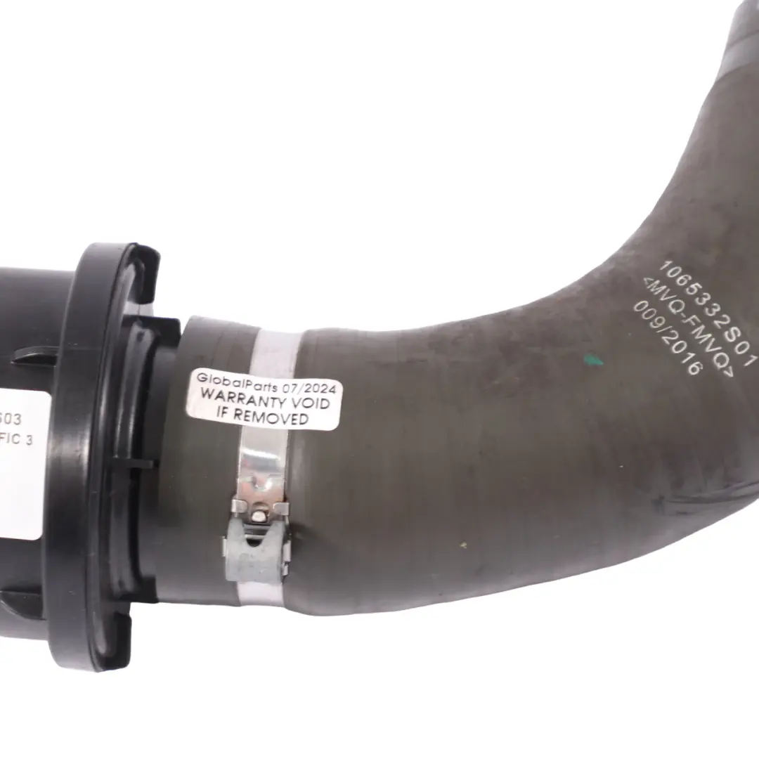 Mk3 Vauxhall Vivaro B Turbo Connector Intercooler Pipe to Renault Trafic with Part number 1065337S03 Renault Trafic Mk3 Vauxhall Vivaro B Turbo Connector Intercooler Pipe - SKU 1065337S03 - Part number 1065337S03