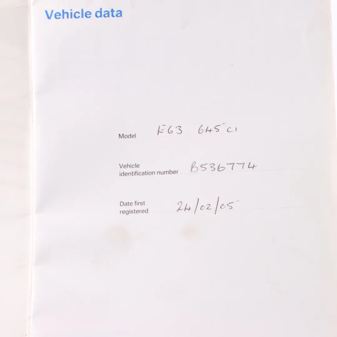 BMW E60 E61 LCI Service Booklet Owner's Handbook Case Pouch Wallet - SKU 14024-1 - Part number 14024