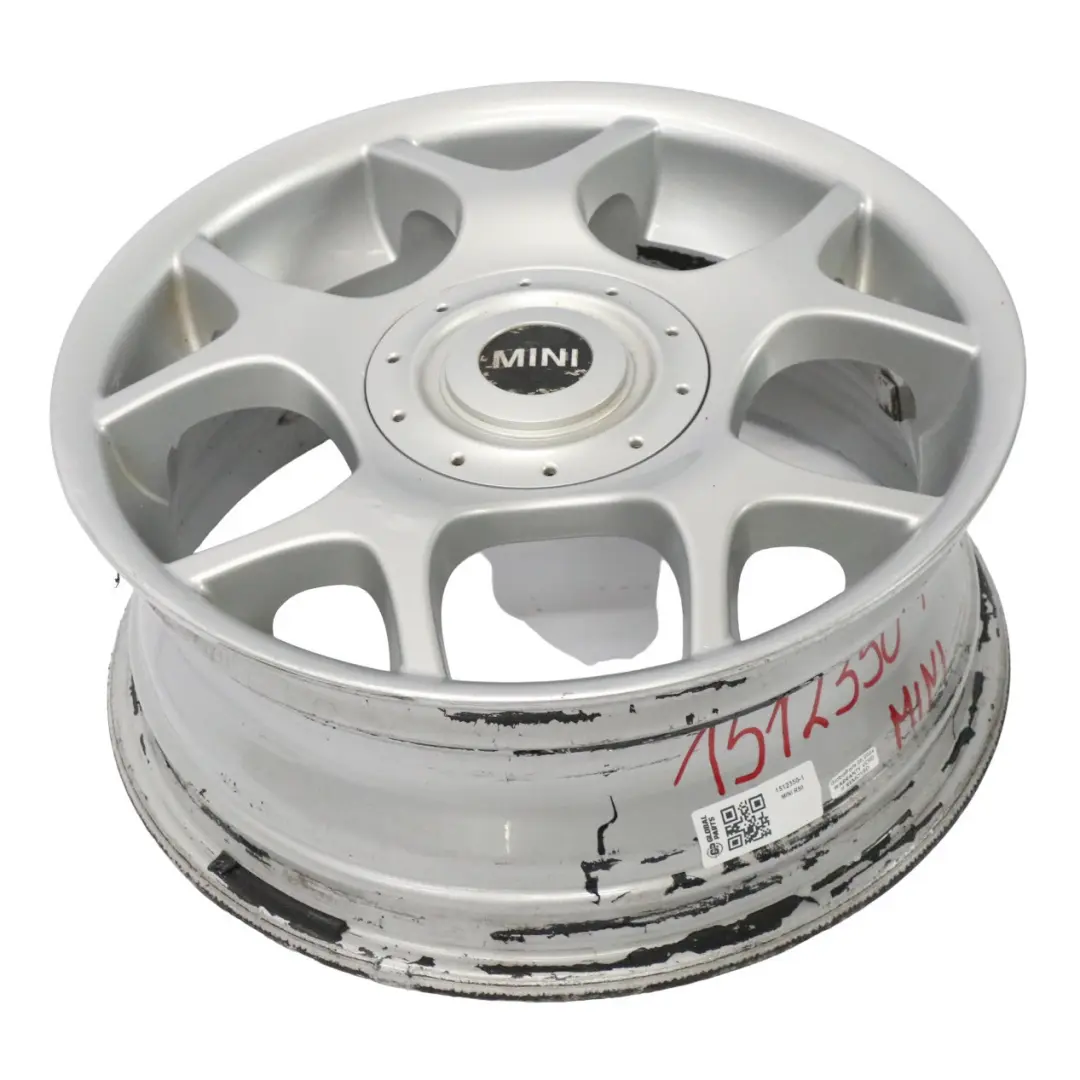 Alloy Rim 16" 6,5J ET:48 X-Lite 84 to Mini Cooper One R50 R52 R53 Silver Wheel with Part number 1512350 Mini Cooper One R50 R52 R53 Silver Wheel Alloy Rim 16" 6,5J ET:48 X-Lite 84 - SKU 1512350-1 - Part number 1512350