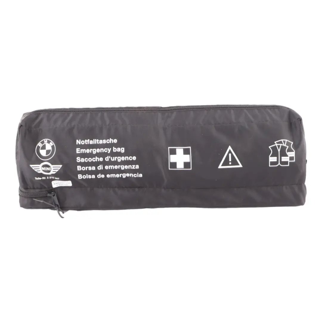 Emergency Bag BMW Mini Trunk Safety Accessorries Triangle High Vis Vests to with Part number 2210667 Emergency Bag BMW Mini Trunk Safety Accessorries Triangle High Vis Vests - SKU 2210667 - Part number 2210667