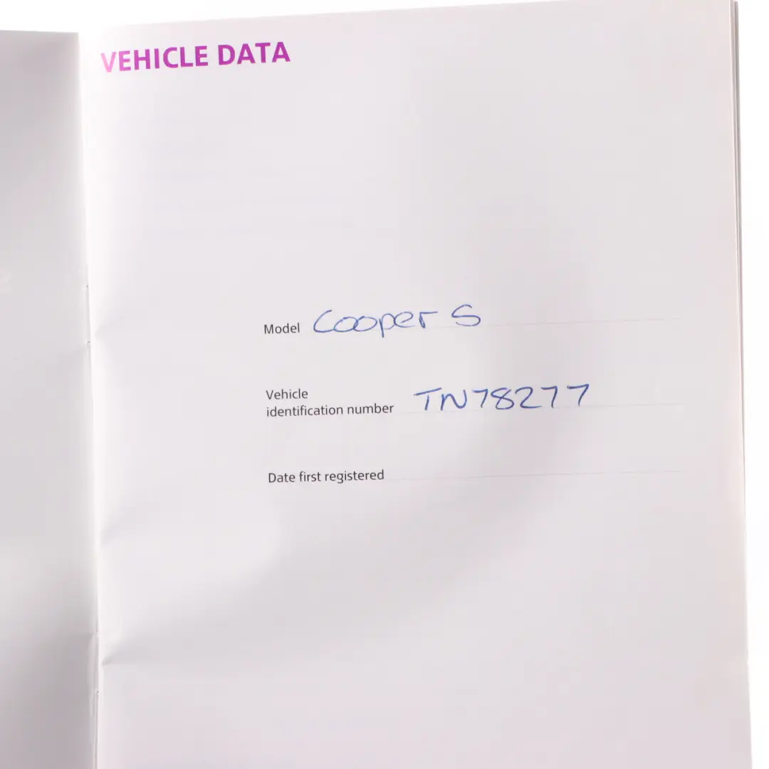 Mini R55 Owner's Handbook Service Booklet Instructions Book Case Set - SKU 2601003 - Part number 2601003