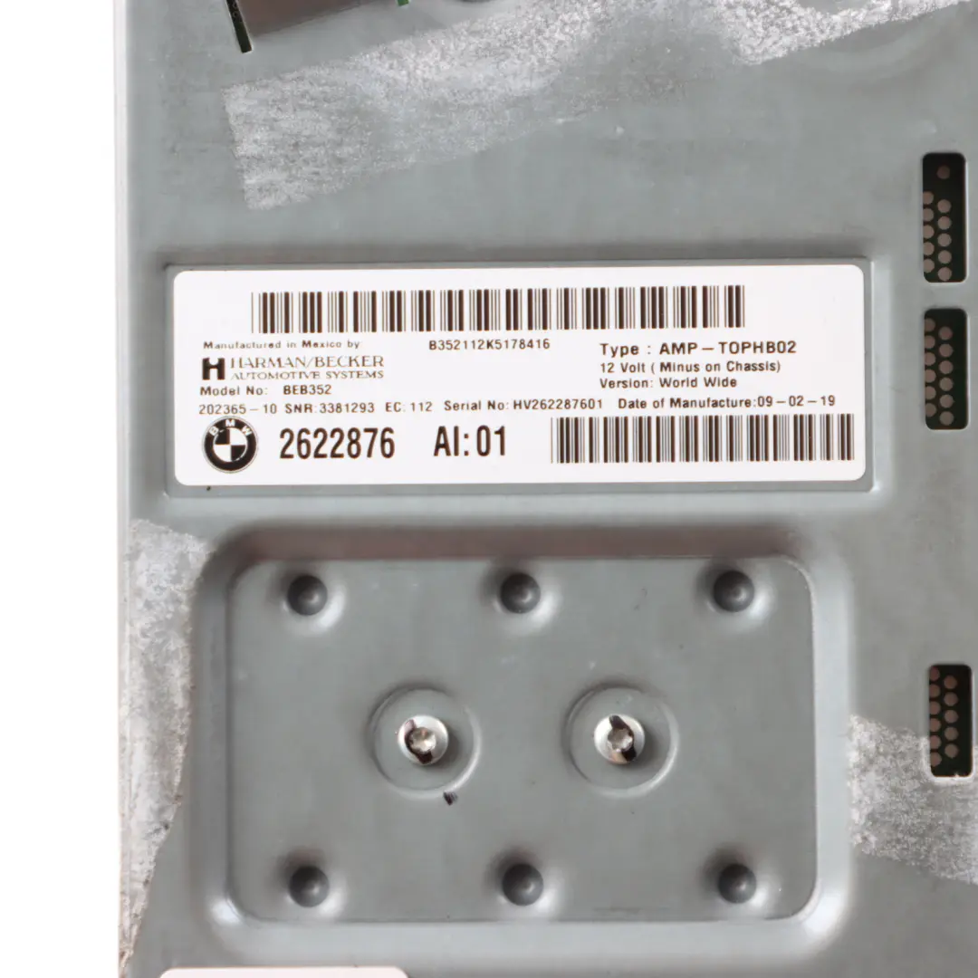 Amplifier BMW X4M F98 G02 X3 G01 Harman / Kardon Surround Sound Top Hifi to with Part number 2622876 Amplifier BMW X4M F98 G02 X3 G01 Harman / Kardon Surround Sound Top Hifi - SKU 2622876 - Part number 2622876