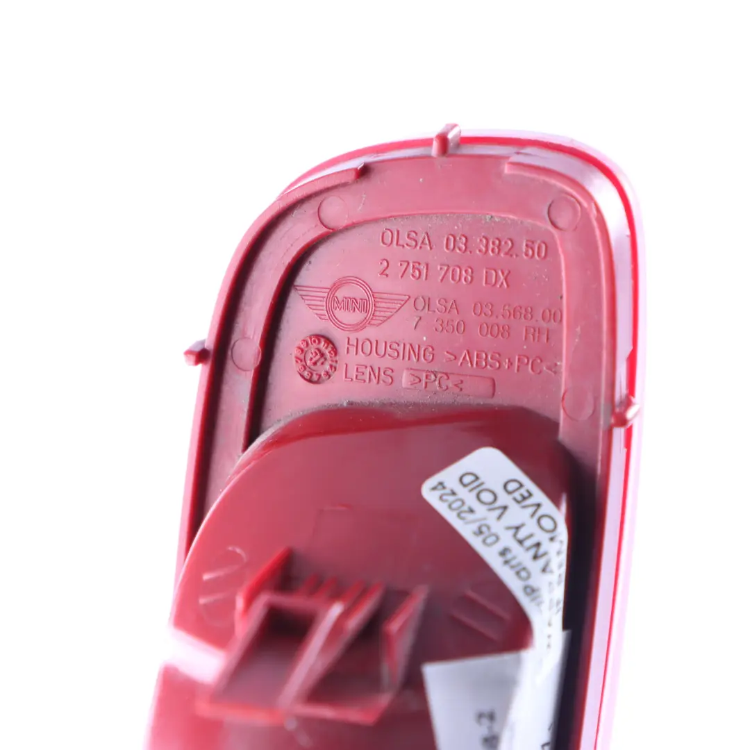 Bumper Fog Light Right O/S to Mini Cooper R56 R57 R58 R59 Rear with Part number 2751708 Mini Cooper R56 R57 R58 R59 Rear Bumper Fog Light Right O/S - SKU 2751708-2 - Part number 2751708